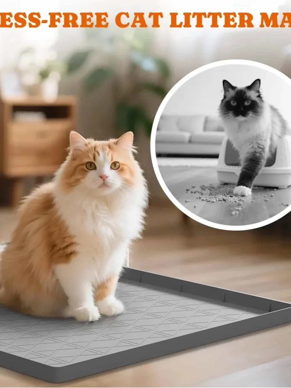 ‼️🔥Powtners Cat Litter Mat - Brown Waterproof Silicone 2 set‼️